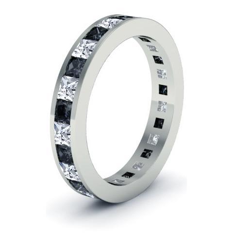 April Birthstone Ring with White and Black Diamonds Gemstone Eternity Rings deBebians 