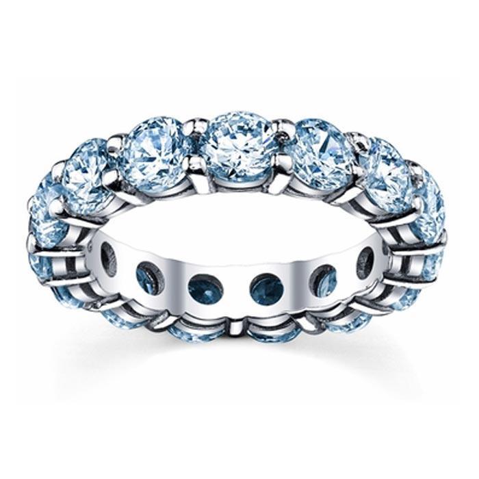 Aquamarine Anniversary Band Gemstone Eternity Rings deBebians 