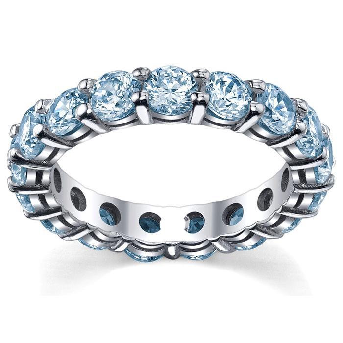 Aquamarine Anniversary Ring Gemstone Eternity Rings deBebians 