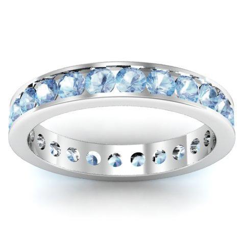 Aquamarine Eternity Band in Channel Setting Gemstone Eternity Rings deBebians 