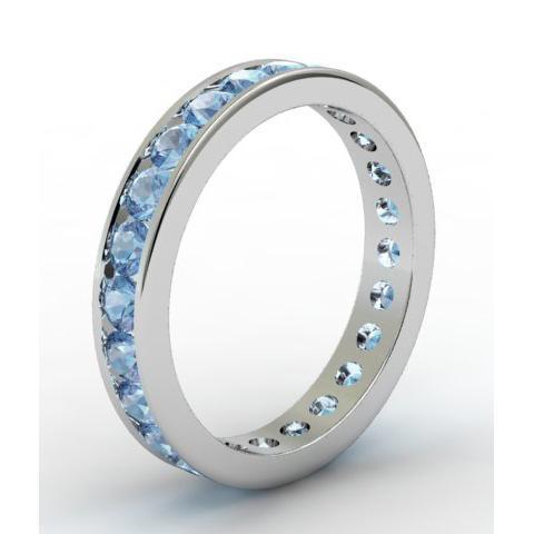 Aquamarine Eternity Band in Channel Setting Gemstone Eternity Rings deBebians 