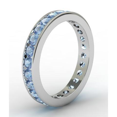 Aquamarine Eternity Ring in Channel Setting Gemstone Eternity Rings deBebians 