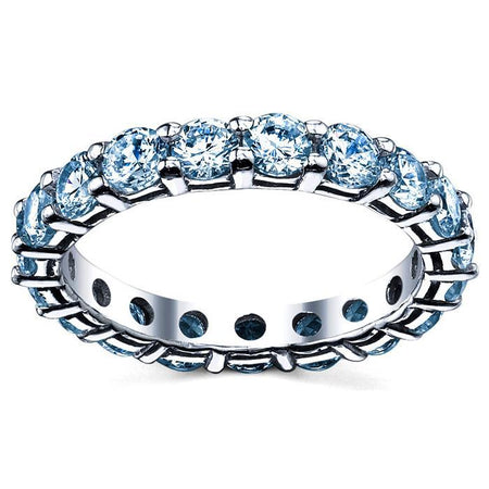 Aquamarine Wedding Band Gemstone Eternity Rings deBebians 