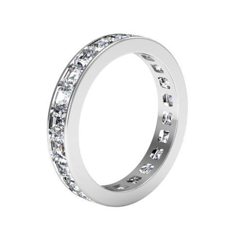 Asscher Cut Channel Set Diamond Eternity Band - 2.20 carat Diamond Eternity Rings deBebians 