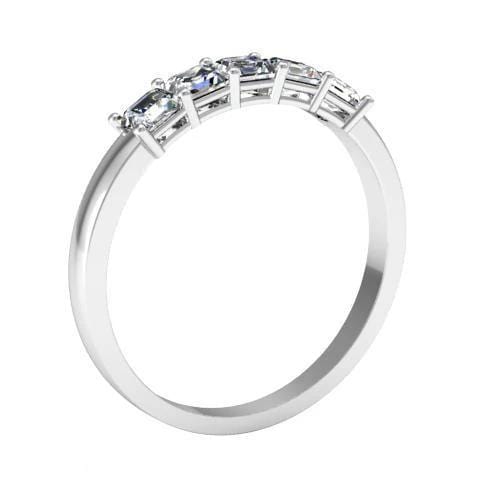 0.50cttw Shared Prong Asscher Diamond Five Stone Ring Five Stone Rings deBebians 