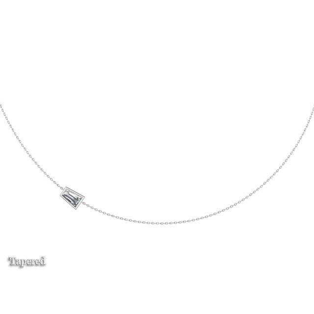 Bezel Baguette Pendant Solitaire Necklaces deBebians 