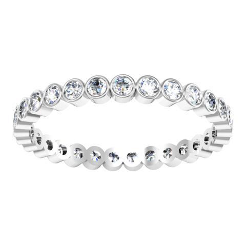 Round Bezel Set Diamond Eternity Band - 0.87 carat Diamond Eternity Rings deBebians 