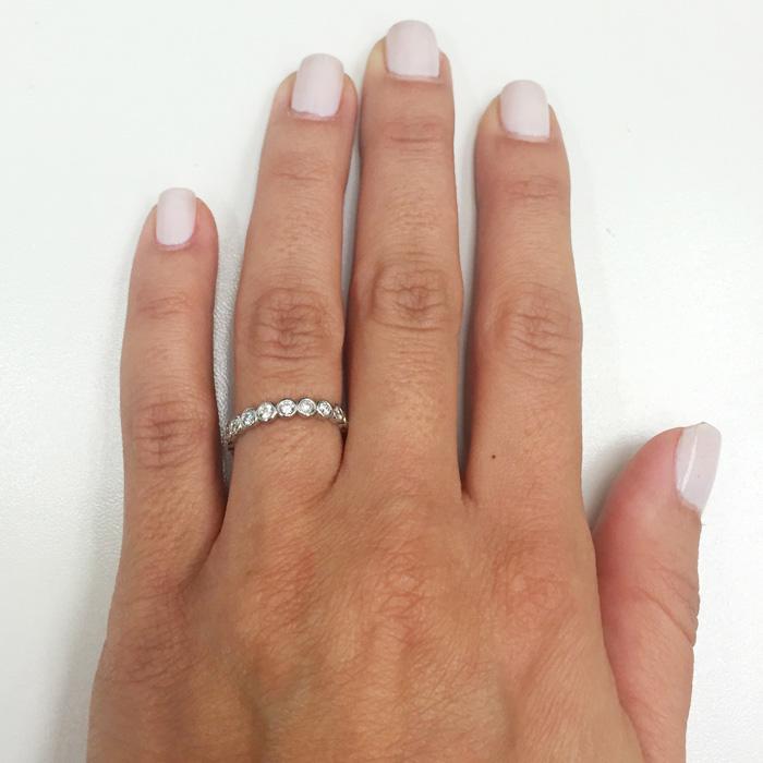 Bezel Set Diamond Eternity Wedding Band deBebians