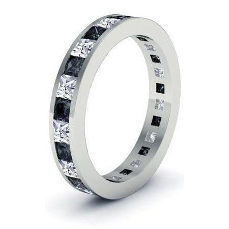 Birthstone Eternity Band with Black and White Diamonds Gemstone Eternity Rings deBebians 