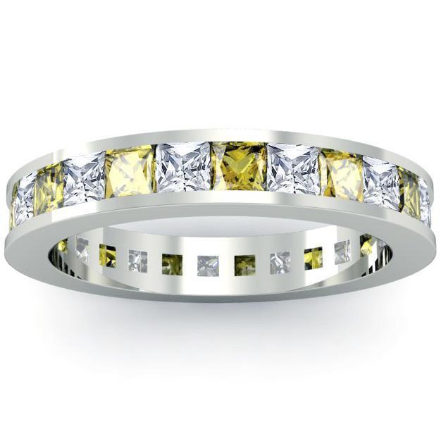 November Birthstone Eternity Band with Yellow Sapphires and Diamonds Gemstone Eternity Rings deBebians 