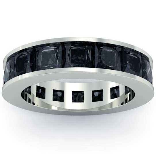 Black Diamond Anniversary Band Gemstone Eternity Rings deBebians 