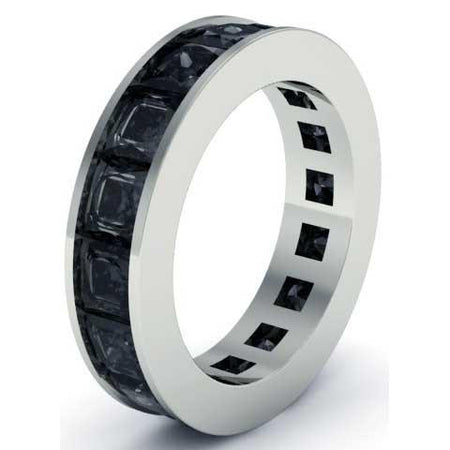 Black Diamond Anniversary Band Gemstone Eternity Rings deBebians 