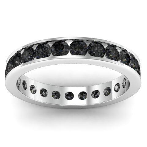 Black Diamond Eternity Band in Channel Setting Gemstone Eternity Rings deBebians 