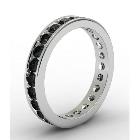 Black Diamond Eternity Band in Channel Setting Gemstone Eternity Rings deBebians 