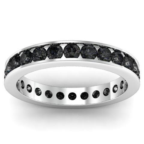 Black Diamond Eternity Ring in Channel Setting Gemstone Eternity Rings deBebians 