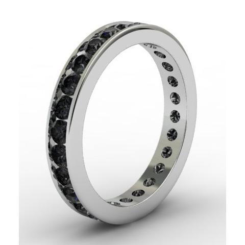 Black Diamond Eternity Ring in Channel Setting Gemstone Eternity Rings deBebians 