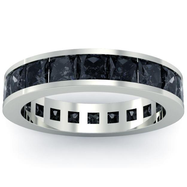 Black Diamond Gemstone Eternity Band Gemstone Eternity Rings deBebians 