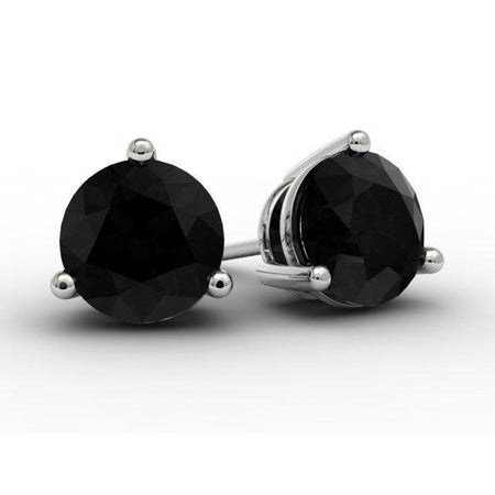 Black Diamond Studs Gemstone Stud Earrings deBebians 