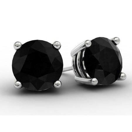 Black Diamond Studs Gemstone Stud Earrings deBebians 