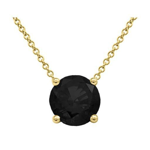 Black Diamond Solitaire Pendant Necklace Solitaire Necklaces deBebians 