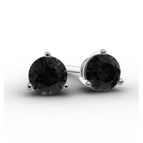 Black Diamond Studs Gemstone Stud Earrings deBebians 