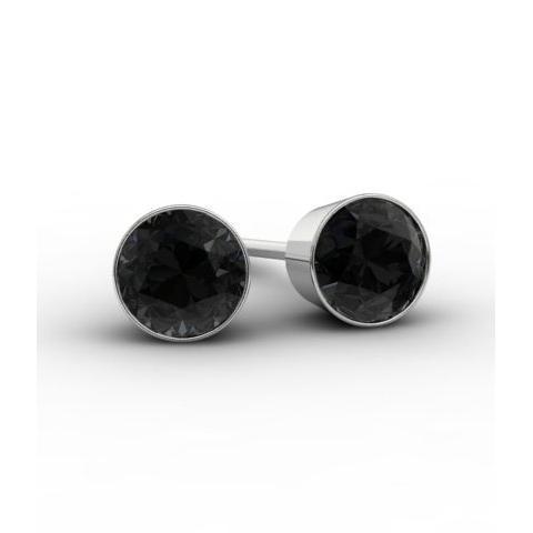 Black Diamond Studs Gemstone Stud Earrings deBebians 