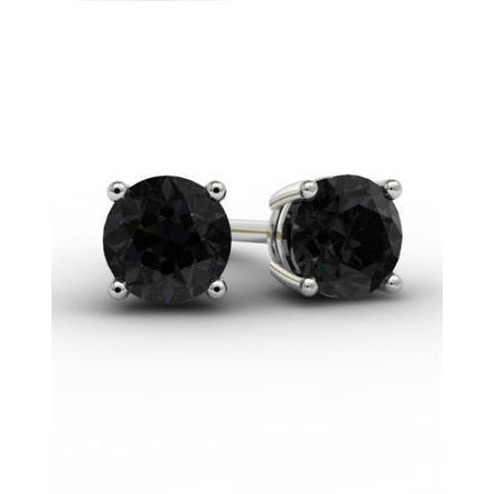 Black Diamond Studs Gemstone Stud Earrings deBebians 