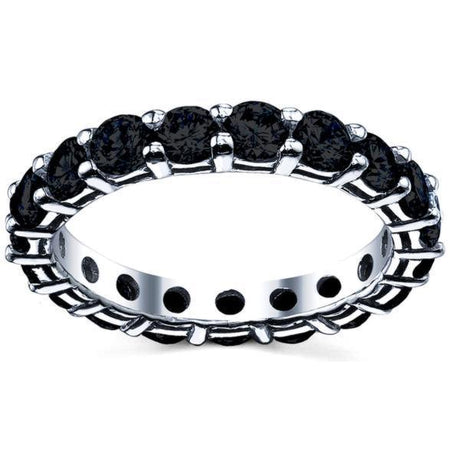 Black Eternity Band Round Brilliant Diamonds Gemstone Eternity Rings deBebians 