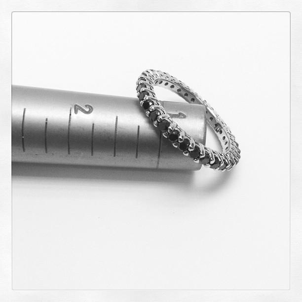 Shared Prong Setting Black Diamond Eternity Ring Gemstone Eternity Rings deBebians 