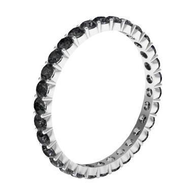 Shared Prong Setting Black Diamond Eternity Ring Gemstone Eternity Rings deBebians 