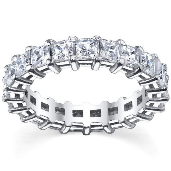 Princess Cut Shared Prong Diamond Eternity Band - 5.00 carat - I1 Clarity Diamond Eternity Rings deBebians 