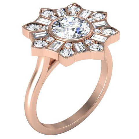 Blossom Bezel Halo Engagement Ring Halo Engagement Rings deBebians 