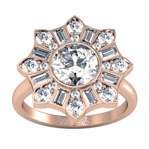 Blossom Bezel Halo Engagement Ring Halo Engagement Rings deBebians 