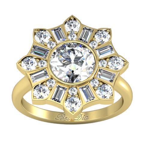 Blossom Bezel Halo Engagement Ring Halo Engagement Rings deBebians 