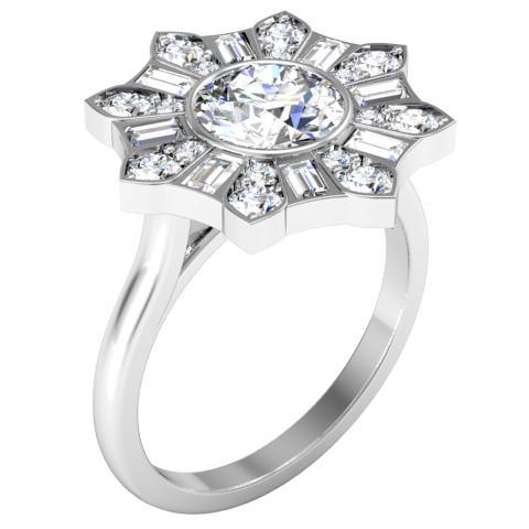 Blossom Bezel Halo Engagement Ring Halo Engagement Rings deBebians 