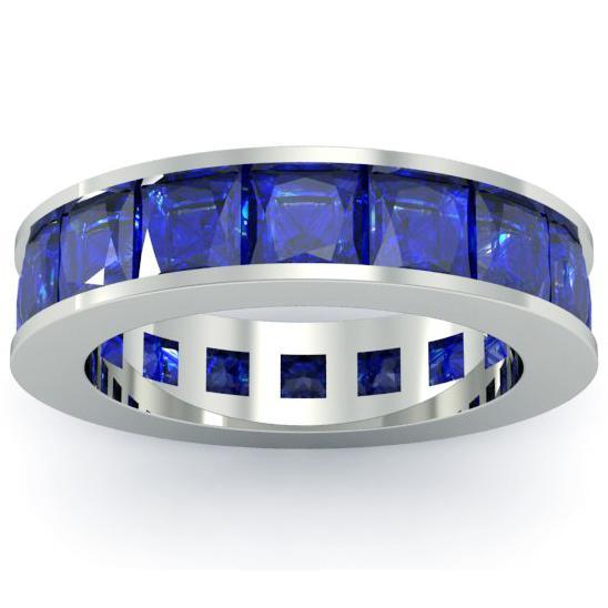 Blue Sapphire Birth Stone Eternity Band Gemstone Eternity Rings deBebians 