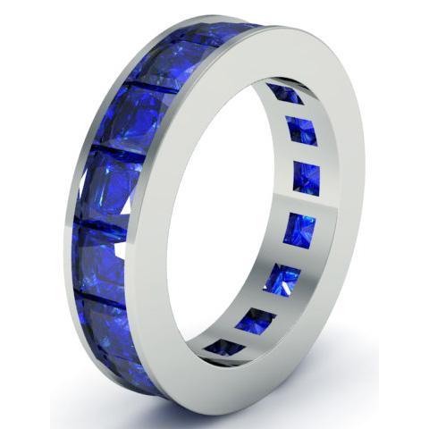 Blue Sapphire Birth Stone Eternity Band Gemstone Eternity Rings deBebians 