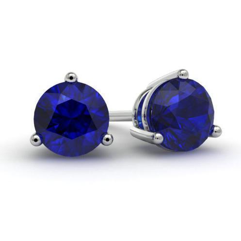 Blue Sapphire Stud Earrings Gemstone Stud Earrings deBebians 