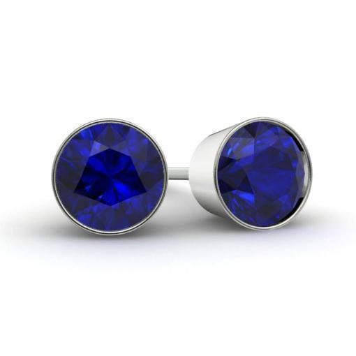 Blue Sapphire Stud Earrings Gemstone Stud Earrings deBebians 