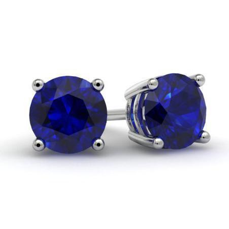 Blue Sapphire Stud Earrings Gemstone Stud Earrings deBebians 