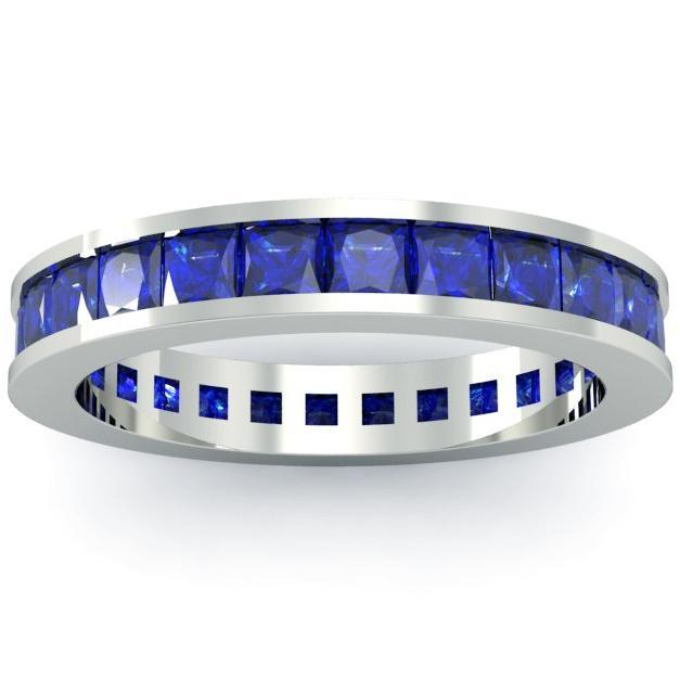 Blue Sapphire Eternity Anniversary Ring Gemstone Eternity Rings deBebians 