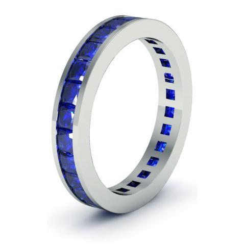 Blue Sapphire Eternity Anniversary Ring Gemstone Eternity Rings deBebians 