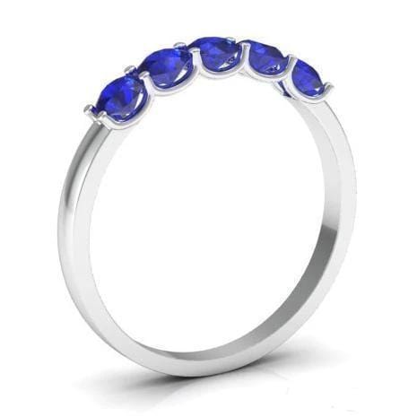 0.50cttw U Prong Blue Sapphire Five Stone Band Five Stone Rings deBebians 