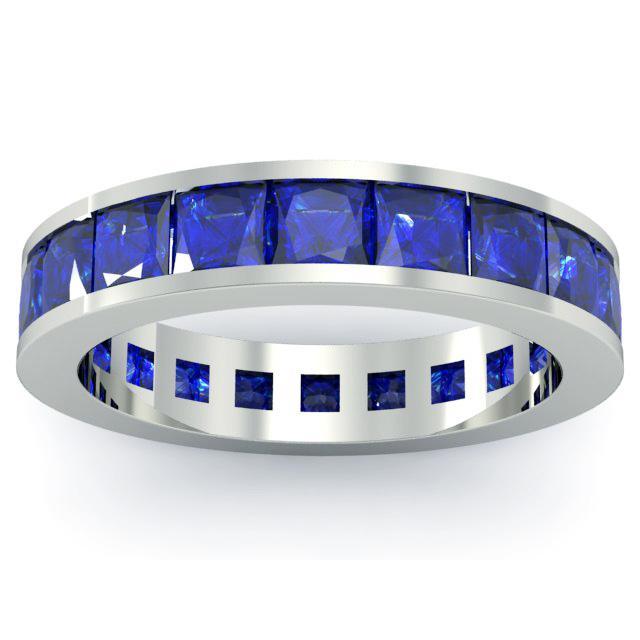 Blue Sapphire Gemstone Eternity Band Gemstone Eternity Rings deBebians 