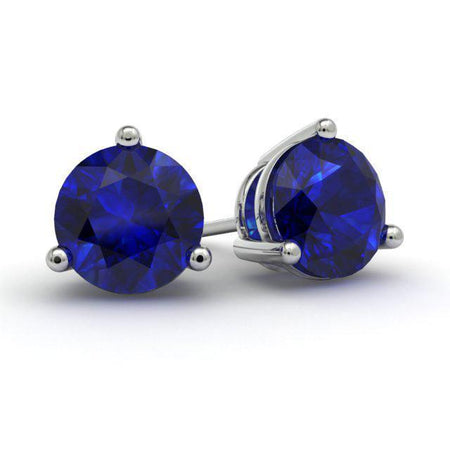 Blue Sapphire Stud Earrings Gemstone Stud Earrings deBebians 