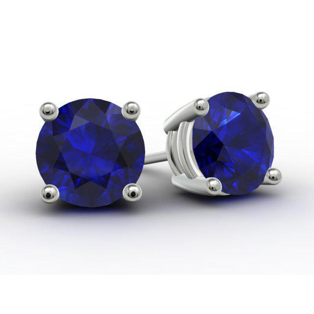 Blue Sapphire Stud Earrings Gemstone Stud Earrings deBebians 