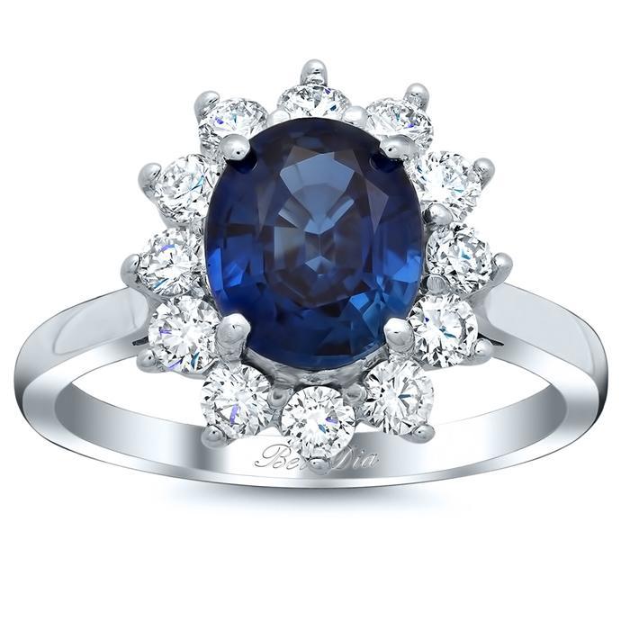 Blue Sapphire Halo Engagement Ring Sapphire Engagement Rings deBebians 