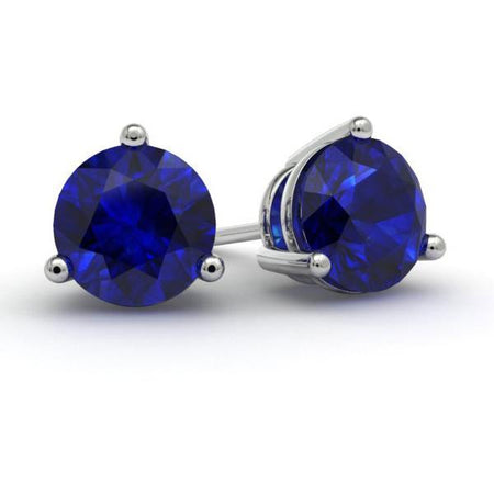 Blue Sapphire Stud Earrings Gemstone Stud Earrings deBebians 