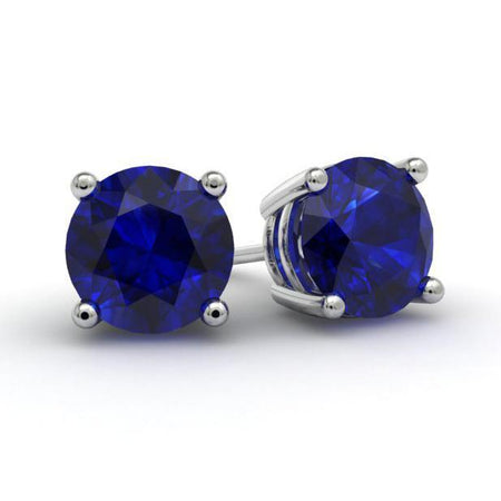 Blue Sapphire Stud Earrings Gemstone Stud Earrings deBebians 