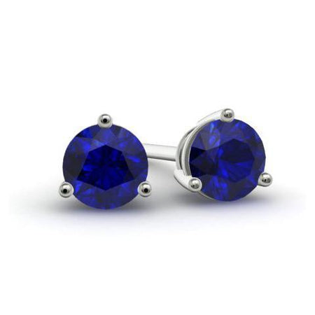 Blue Sapphire Stud Earrings Gemstone Stud Earrings deBebians 